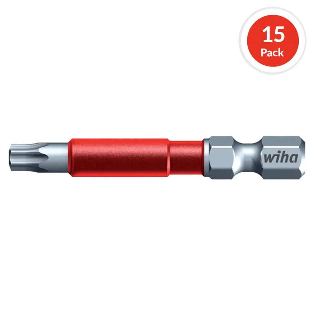 Wiha 76653 T25 X 49 Mm Torx Drive Terminator Impact Power Bit (15-Pack) 1