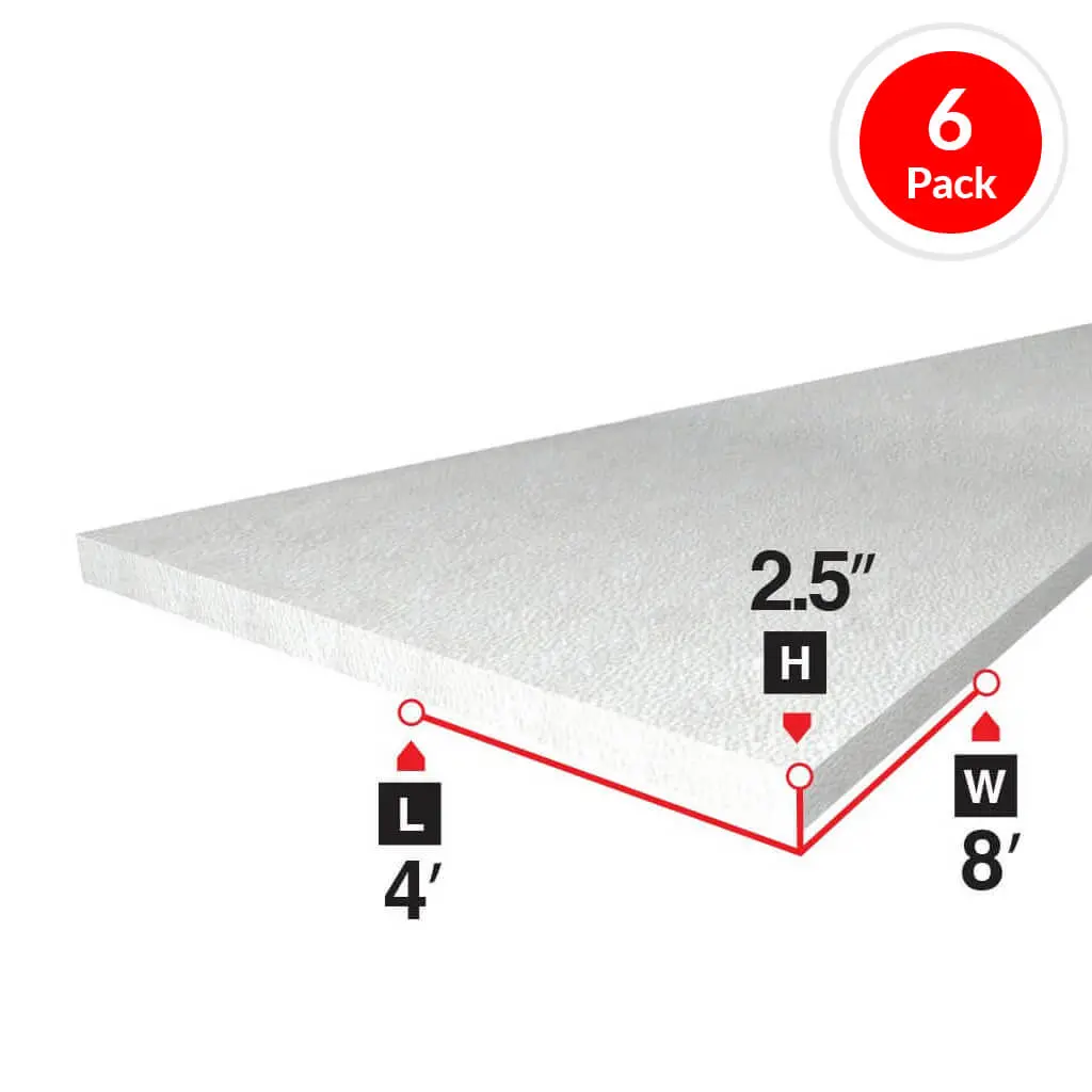 Amvic Envirosheet En20s25004 2-1/2 In. X 4 Ft. X 8 Ft. Type-2 Eps Rigid Foam Board Insulation (6-Piece) 1