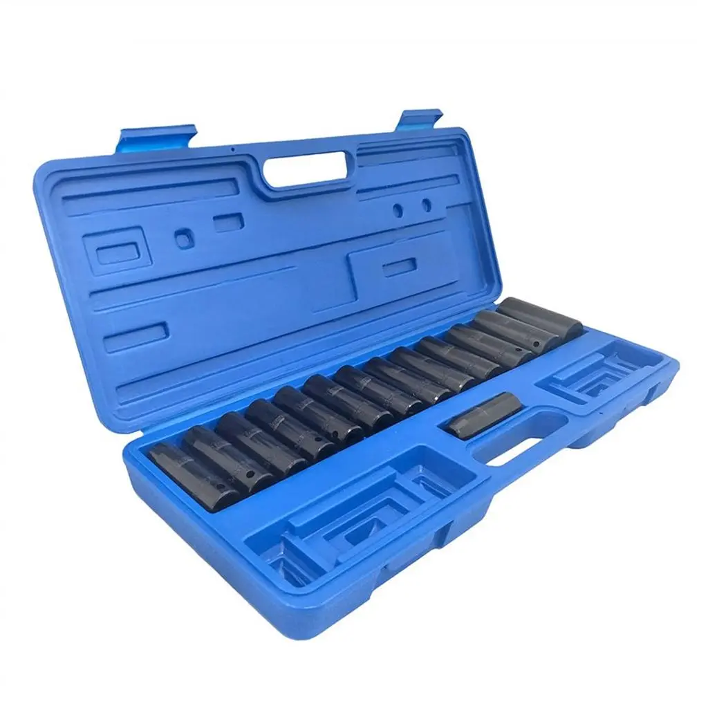 Toolway 701585 1/2 In. Drive Deep Cr-V Sae Impact Socket Set (15-Piece) 1