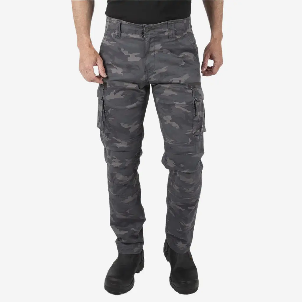 Duradrive Invicta Grey Camouflage Cargo Work Pants With Knee-Pad Pockets 1