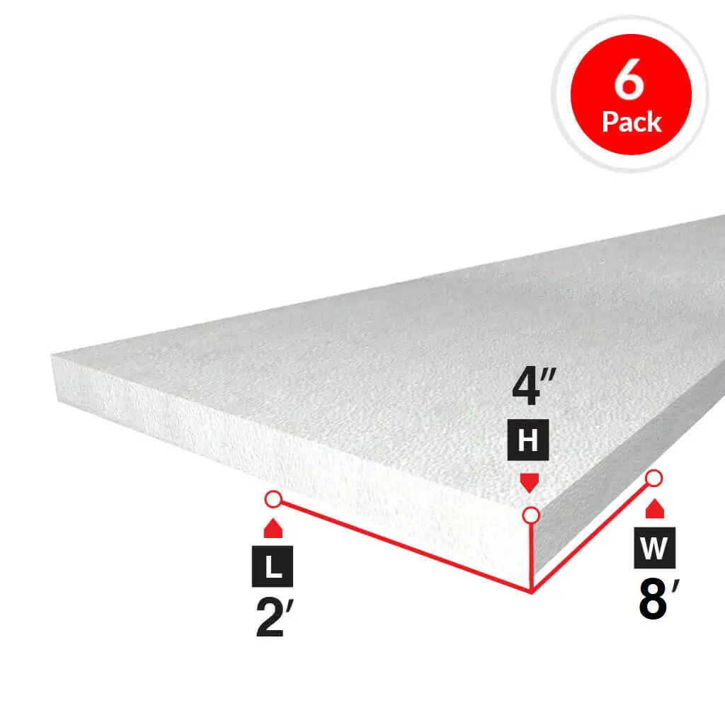 Amvic Bead Board 4 In. X 2 Ft. X 8 Ft. Rigid Foam Board Insulation (6-Pack) 1