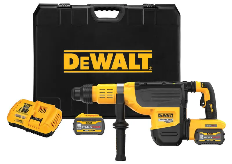 Dewalt Dch775x2 60V Max Sds Max Hammer Kit 2" W/ 2 Batteries (9Ah), Charger And Kit Box 1