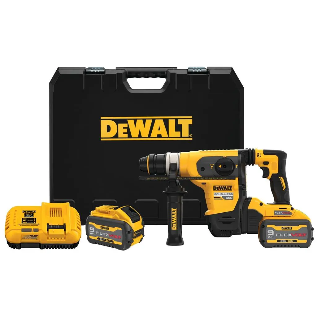 Dewalt Dch416x2 60V Max 1-1/4 In. Brushless Cordless Sds Plus Rotary Hammer Kit 1