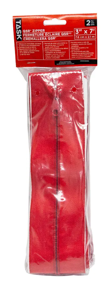 Task 3In. X 7Ft. Qrs Containment System Adhesive Zipper (2-Pack) 1