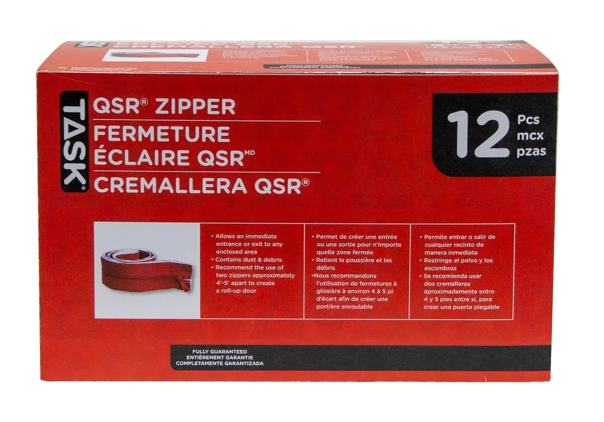 Task 3In. X 7Ft. Qrs Containment System Adhesive Zipper (12-Pack) 1