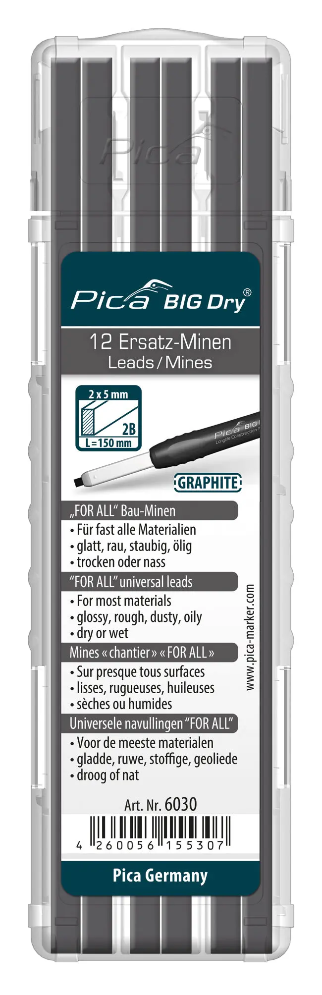 Pica Big-Dry Refill (Grey, 12-Piece) 1
