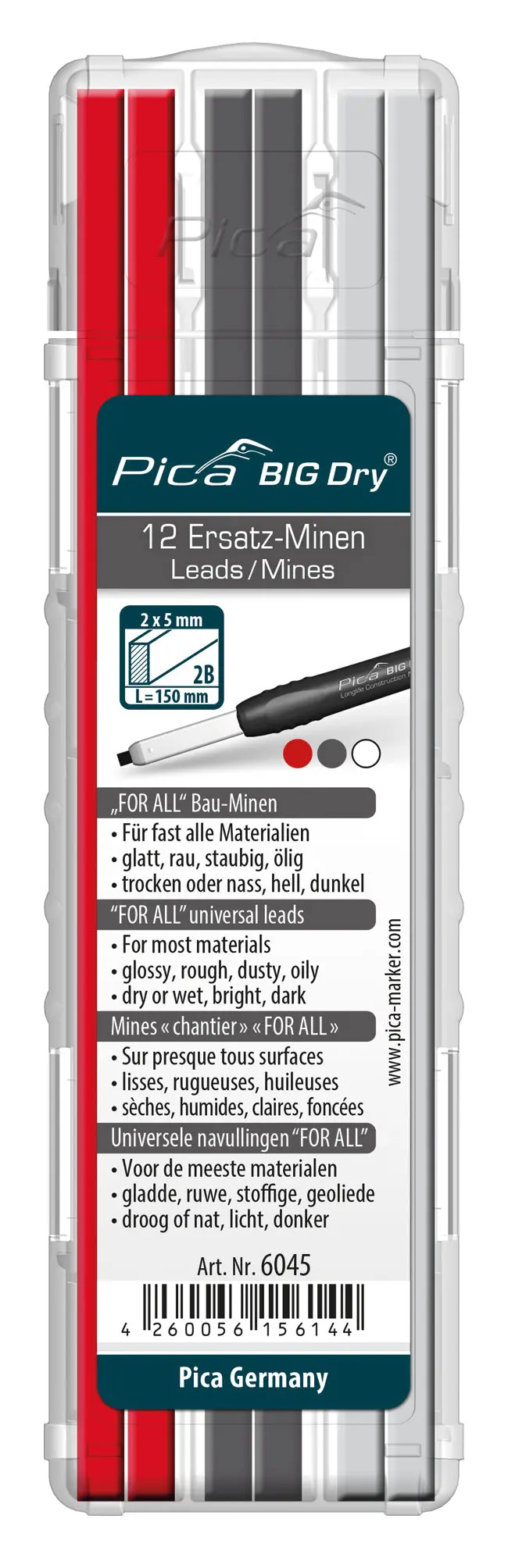 Pica Big-Dry Refill (Red/White/Grey, 12-Piece) 1