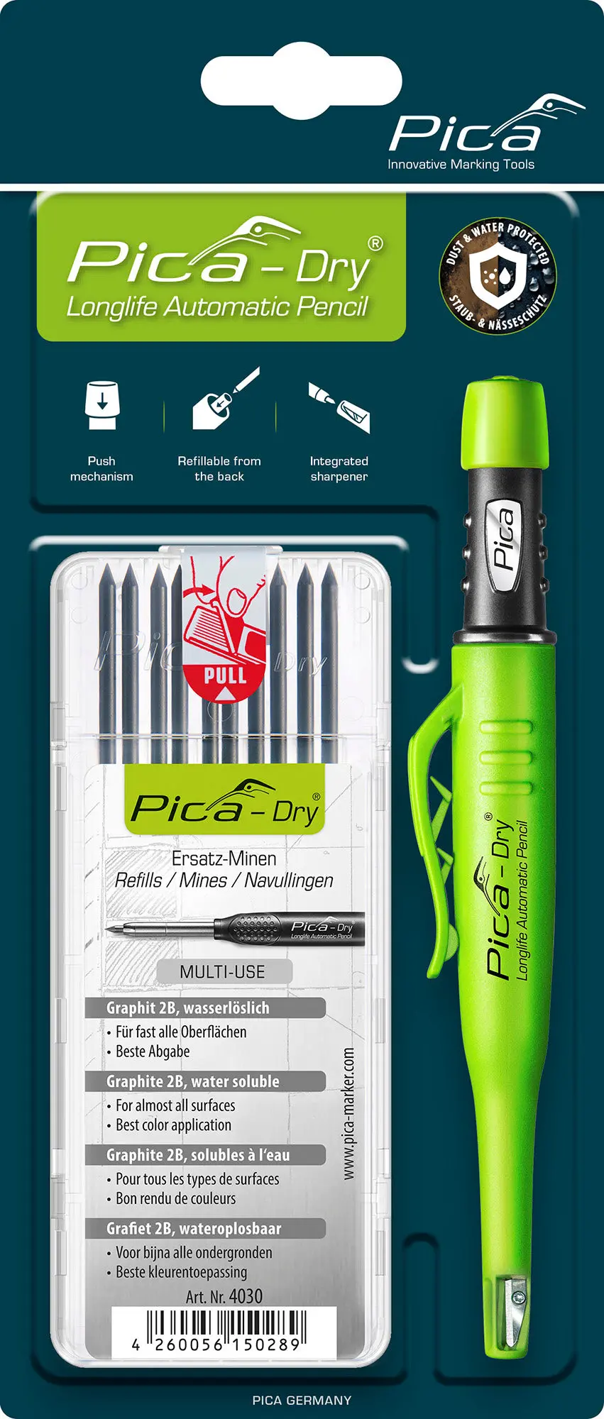 Pica Dry Longlife Automatic Pencil And Refill Bundle (Graphite) 1