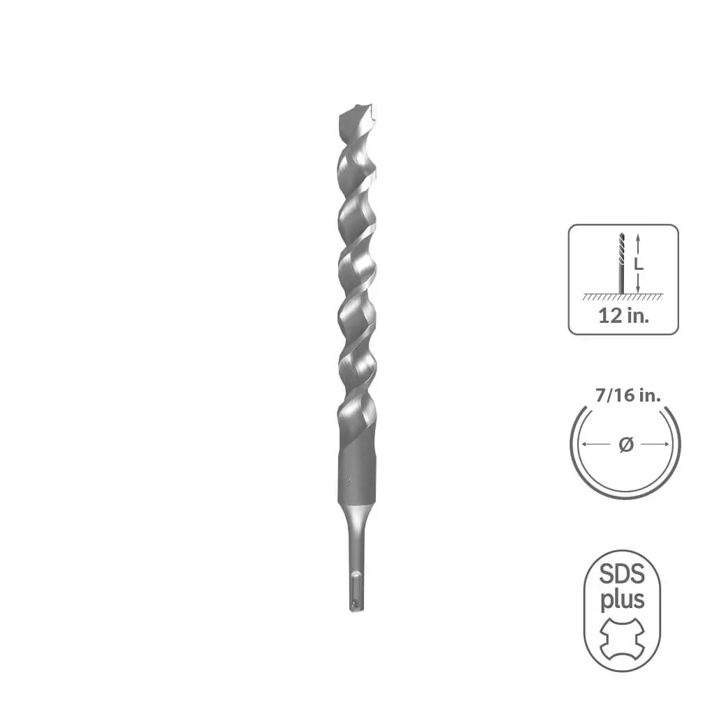 Sabercut 2 Cutter Sds Plus Drill Bit 7/16" X 10" X 12" 1