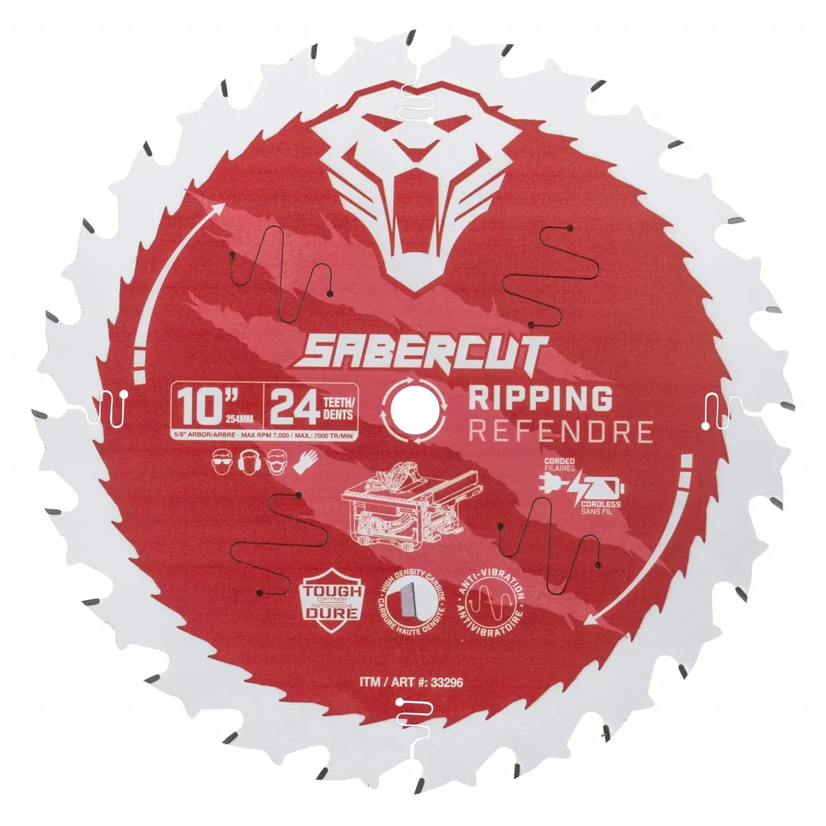 Sabercut Red Label 10 In. X 24 Tooth Ripping Wood Saw Blade 1