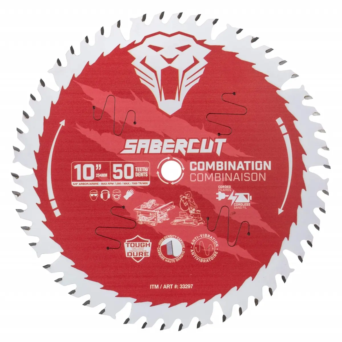 Sabercut Red Label 10 In. X 50 Tooth Combination Wood Saw Blade 1