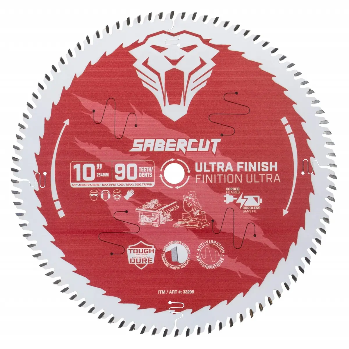Sabercut Red Label 10 In. X 90 Tooth Ultra Finish Wood Saw Blade 1