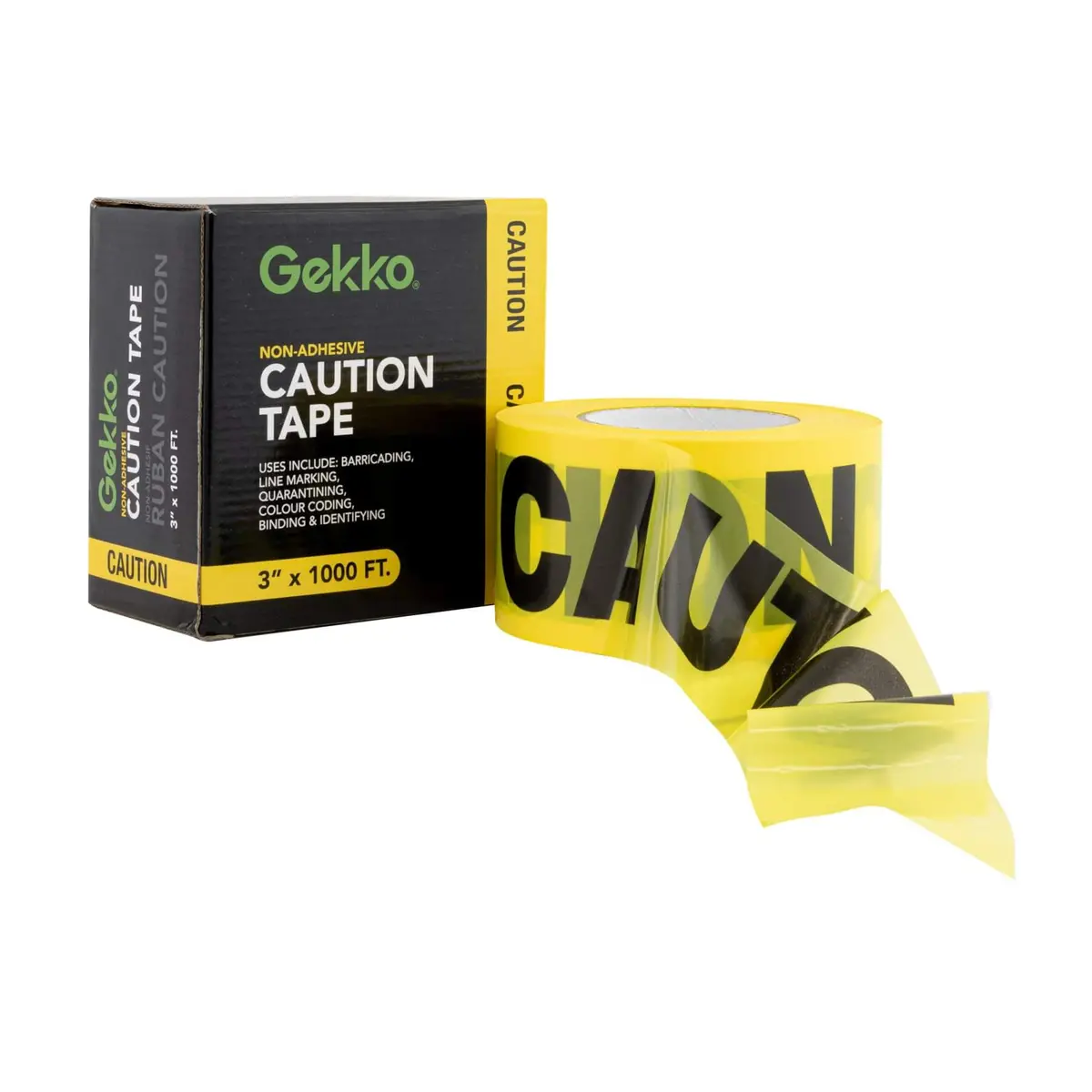 Gekko 3 In X 1000 Ft Yellow Caution Safety Tape 1
