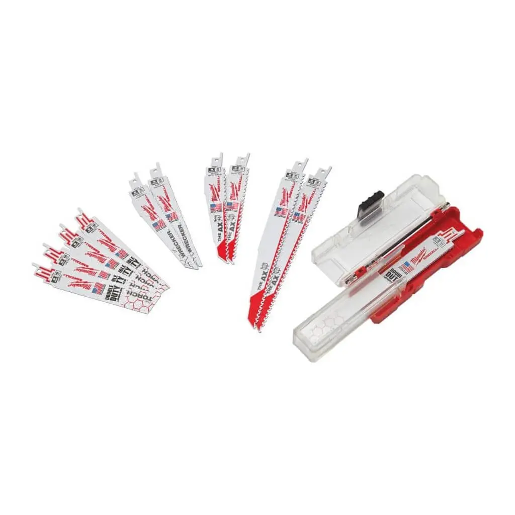 Milwaukee 49-22-3329 Sawzall Demolition Wood And Metal Cutting Bi-Metal Reciprocating Blade Set (12-Piece) 1