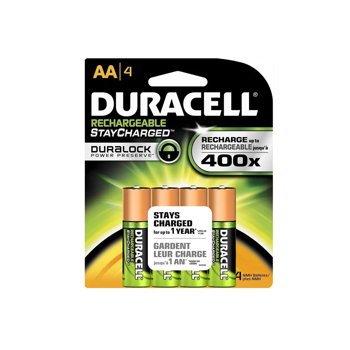 Duracell Dx1500r4 Rechargeable Aa Nimh Battery Pack (4-Pack) 1