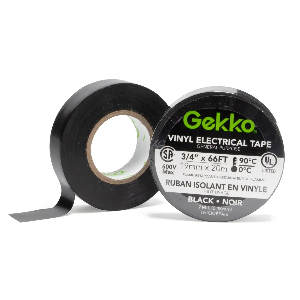 Gekko 3/4 In X 66 Ft Black Electrical Tape 1