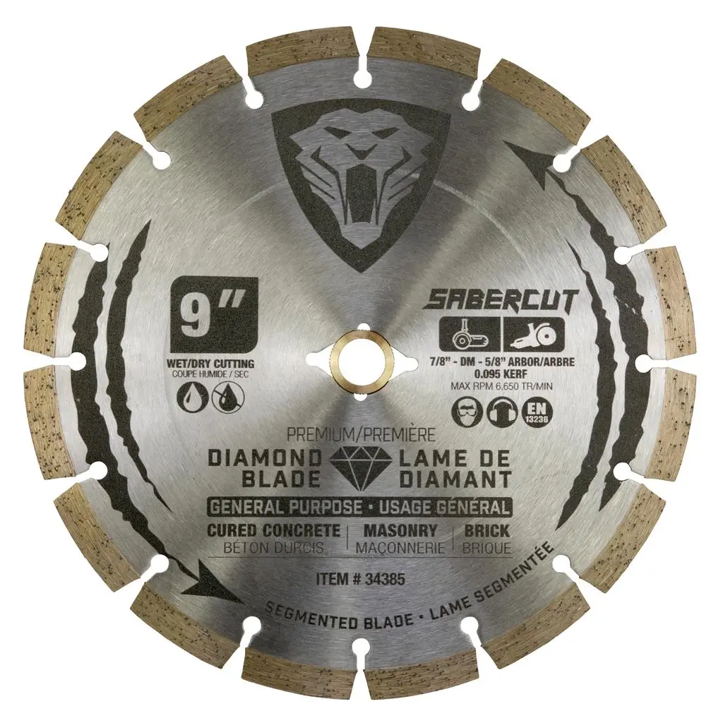 Sabercut 9 In. General Purpose Concrete, Brick & Masonry Segmented Diamond Blade 1