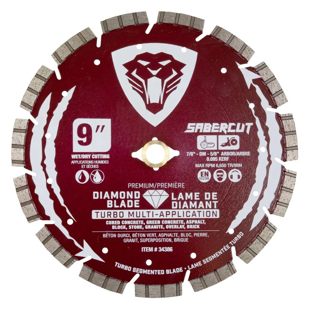 Sabercut 9-In Multi-App Turbo Segmented Diamond Blade 1