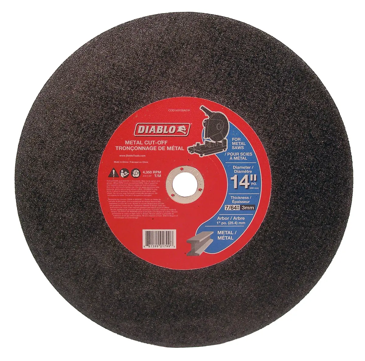 Diablo Cdd140109a01f Chop Saw Blade 14" X 7/64" X 1" 1