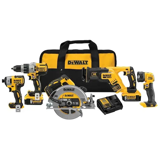 Dewalt Dck594p2 1825 Ft/Lb 820 W 5-Tool Cordless Hammer Drill/Driver Combo Kit 1