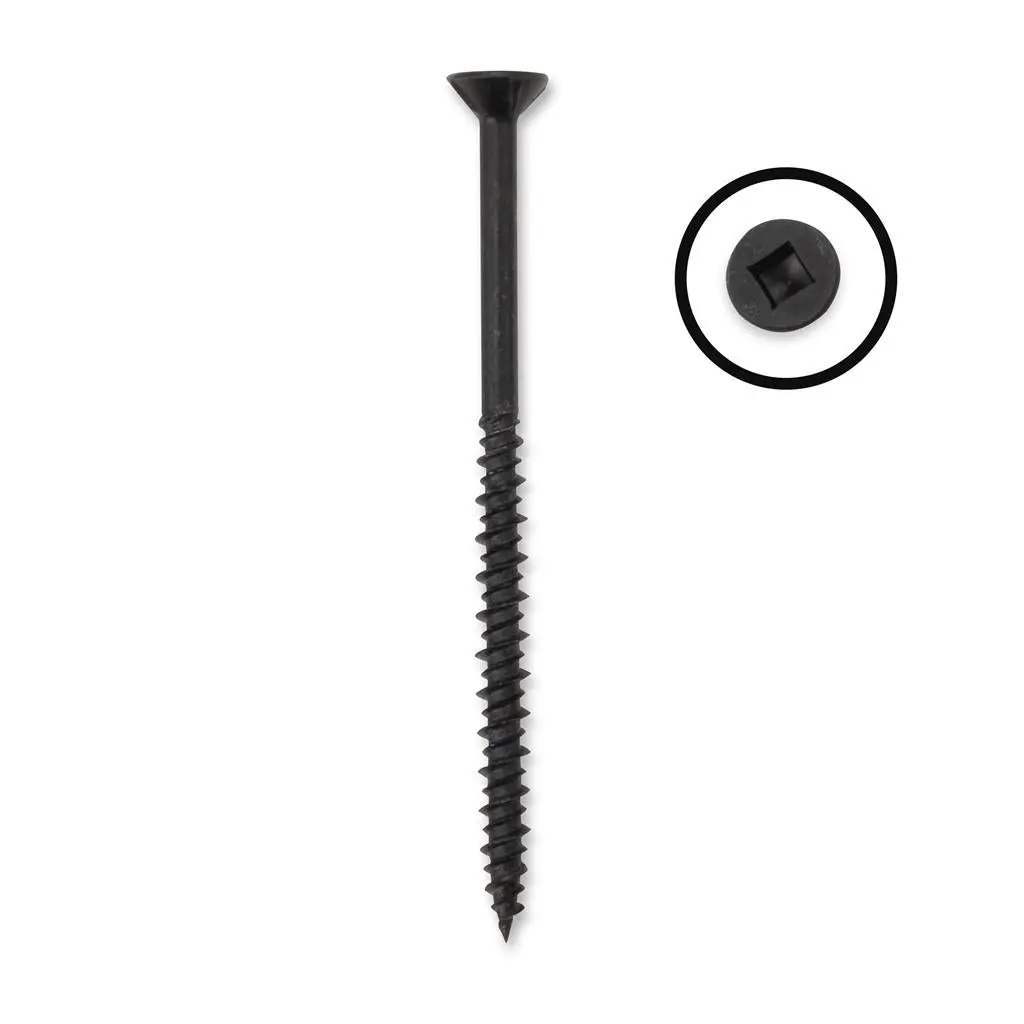 Duradrive #8 X 2 In. Flooring Screws, Black, Flat Head, Square (3,500 Per Box) 1