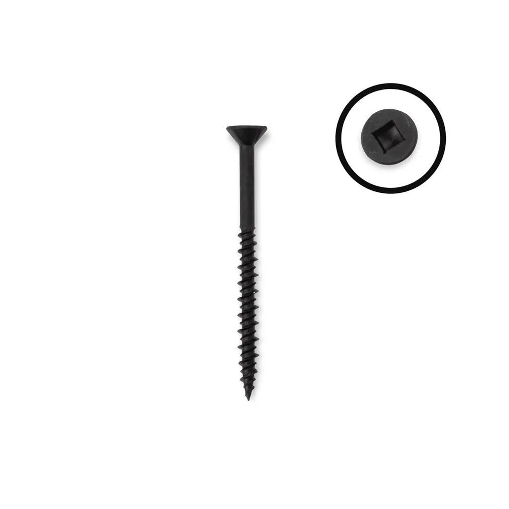 Duradrive #8 X 2-1/2 In. Flooring Screws, Black, Flat Head, Square (2,500 Per Box) 1