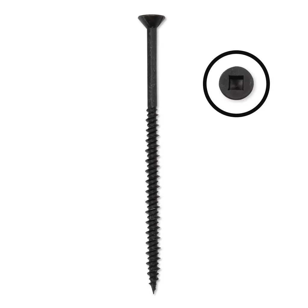 Duradrive #8 X 3 In. Flooring Screws, Black, Flat Head, Square (1,500 Per Box) 1