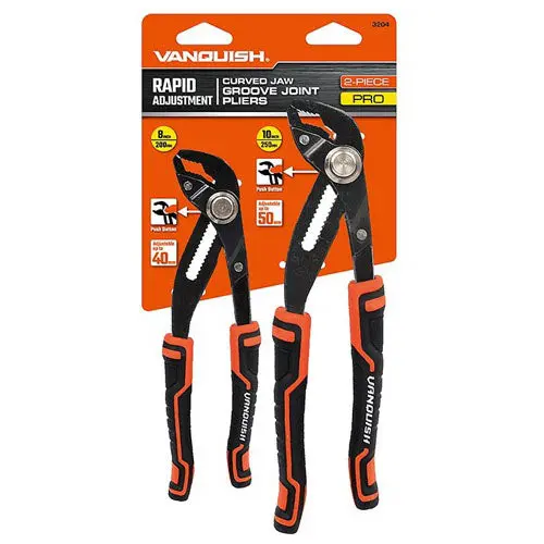 Vanquish Curved 8 In 10 In 2 Pieces Groove Joint Pliers Set 1
