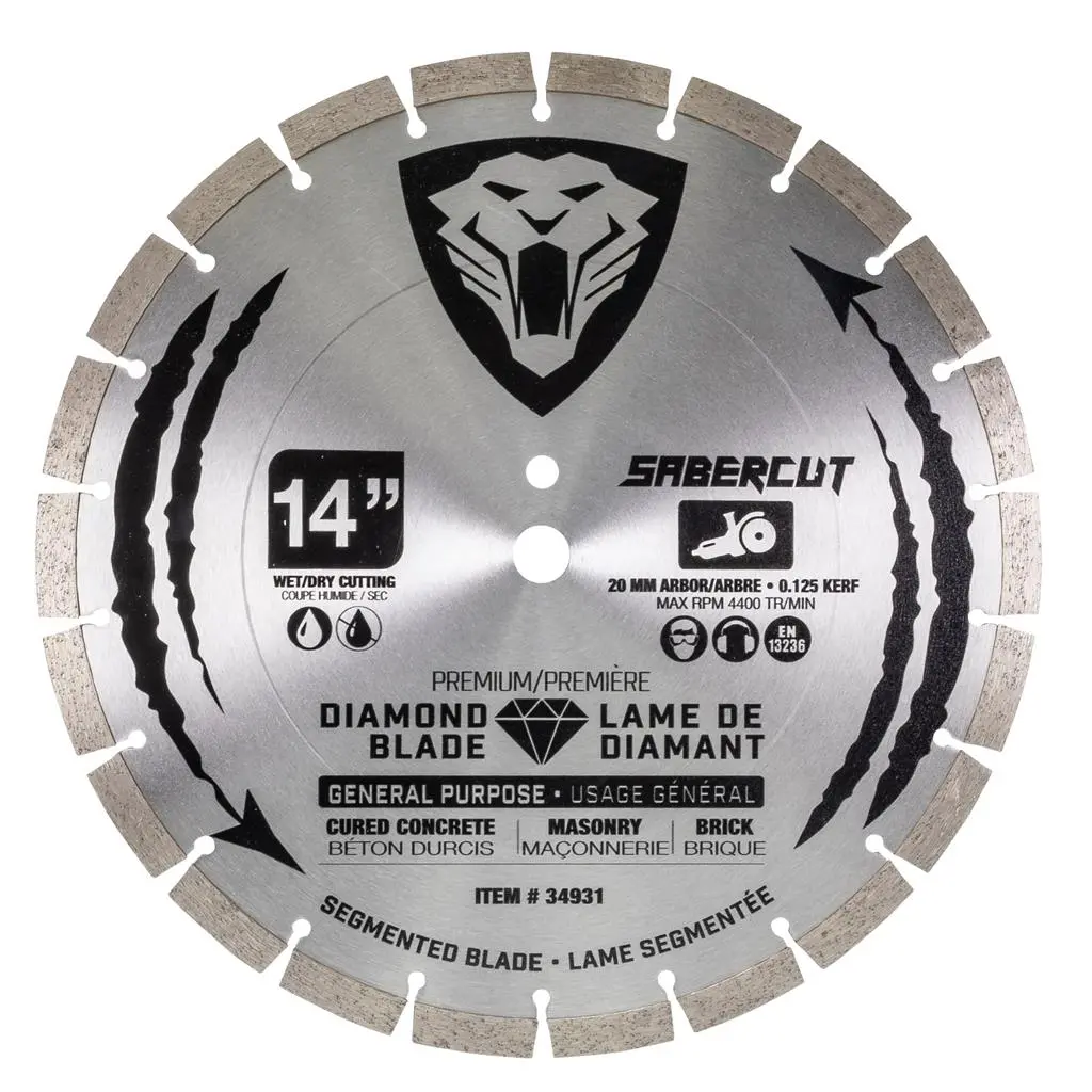 Sabercut 14 In. X 20 Mm General Purpose Concrete, Brick & Masonry Segmented Diamond Blade 1