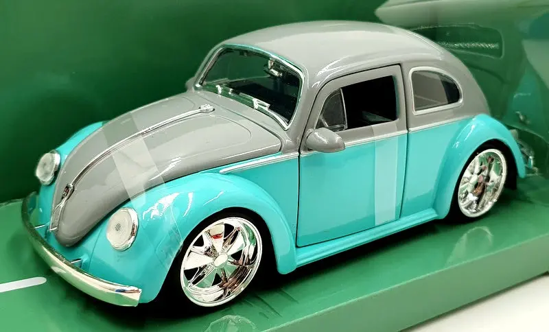 Jada 1/24 Scale 34229 - 1959 Volkswagen Beetle Slug Bug - Green/Grey 1