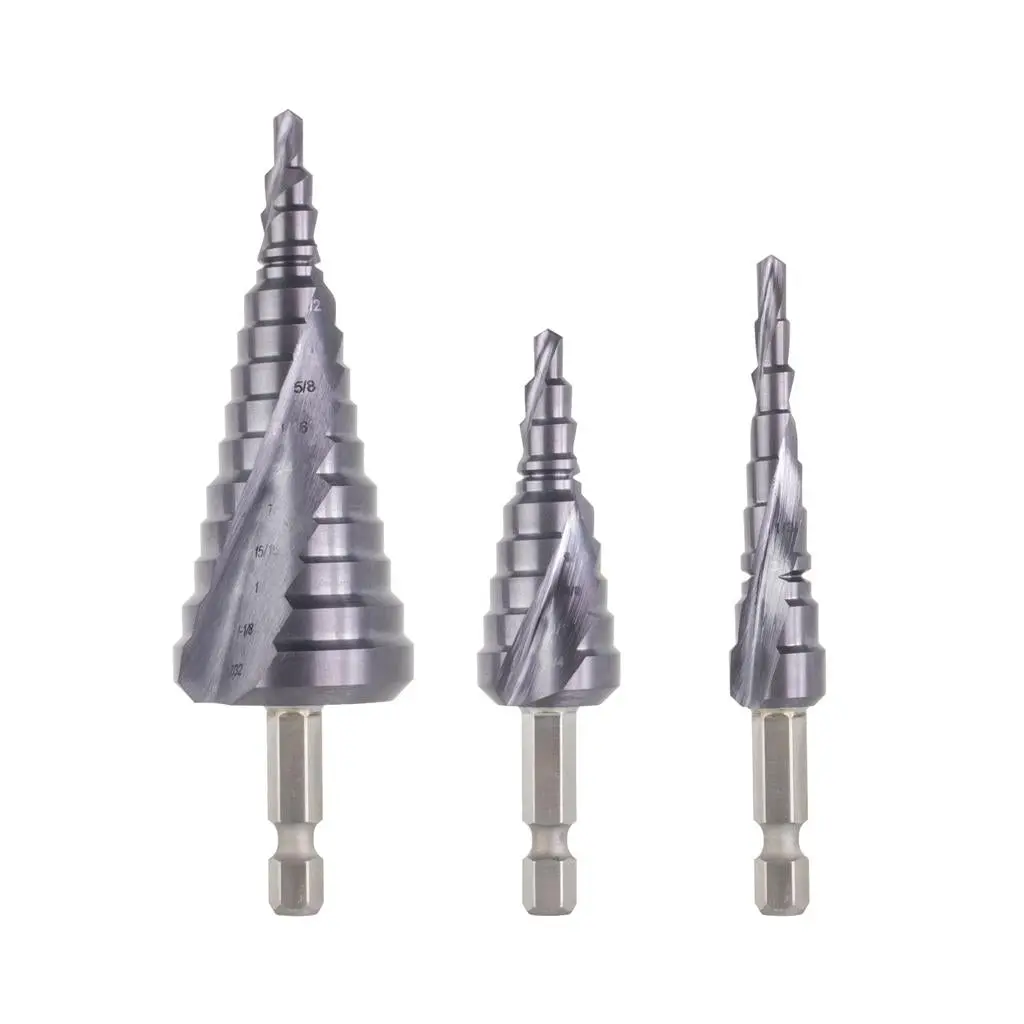 Sabercut 5/32" - 1-7/32" Cobalt Step Drill Bit Set (3-Pieces) 1