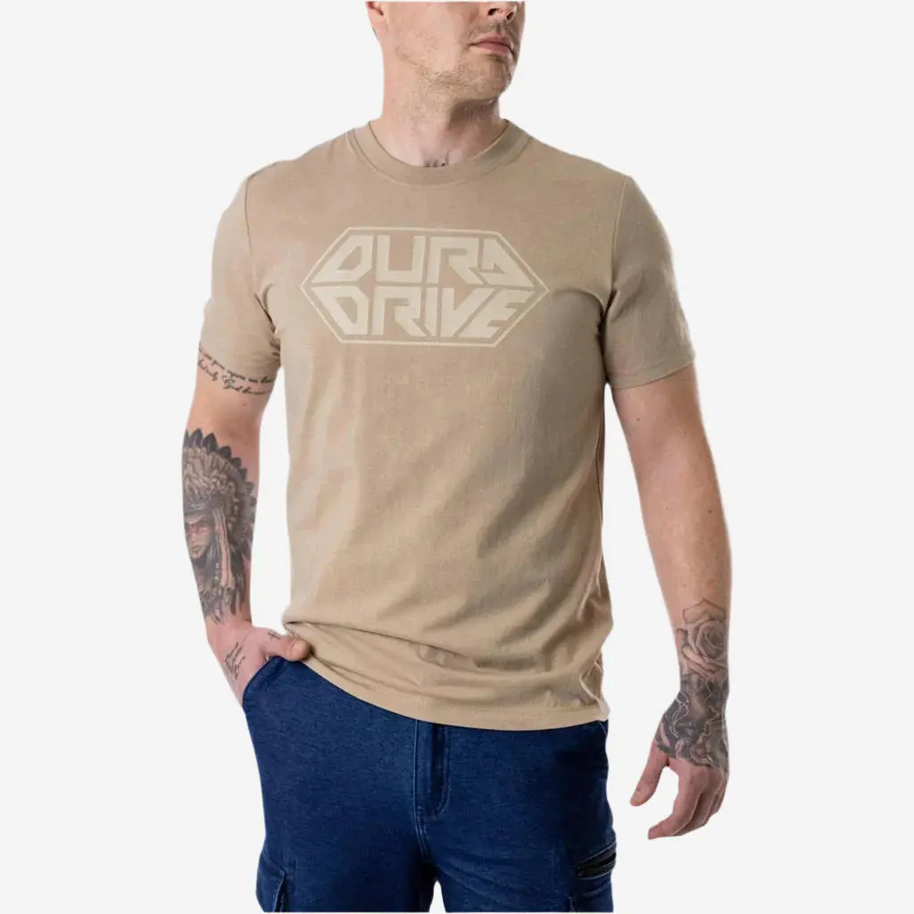 Duradrive 3D Diamond Print 100% Cotton Crew Neck T-Shirt 1