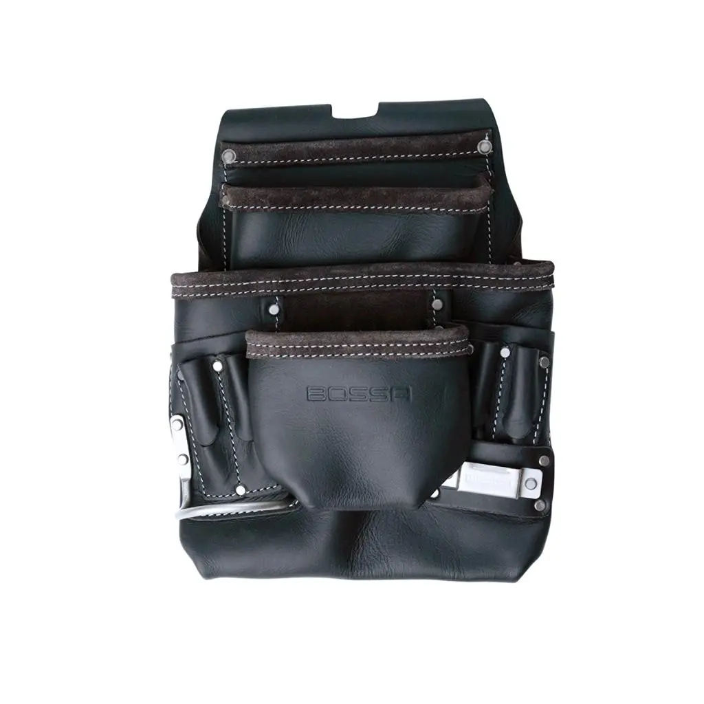 Bossa Top Grain Leather Nail And Tool Pouch With Hammer Loop And Tape Measure Clip 1