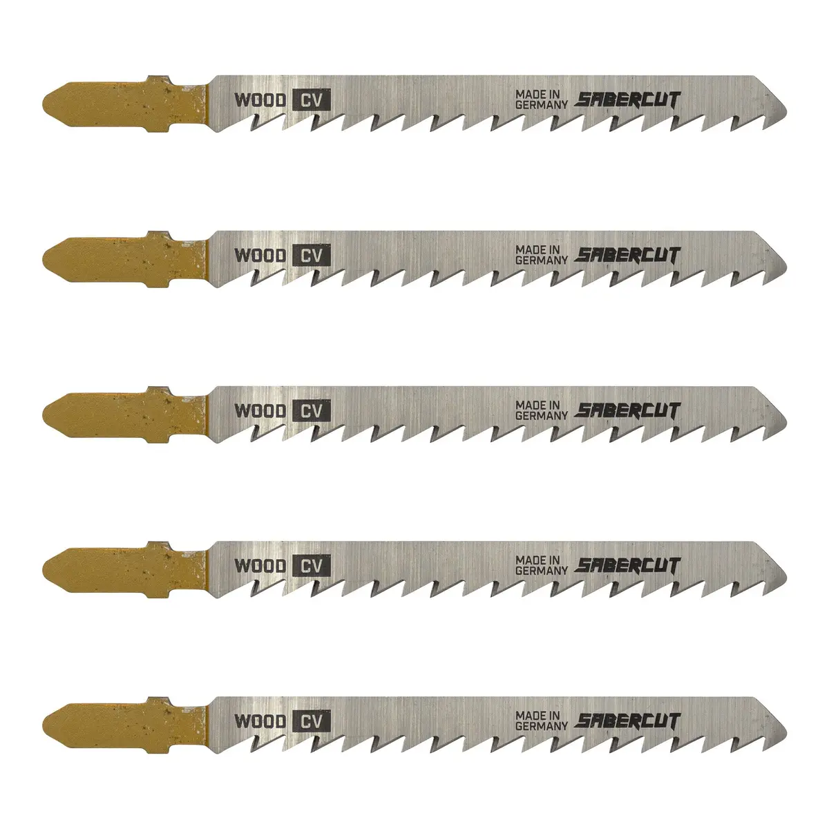 Sabercut 4 In. X 6Tpi Thick-Kerf T-Shank Jigsaw Blade For Clean Cuts On Wood (5-Pack) 1