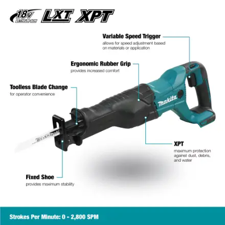 Makita Djr186z 18V Lxt Cordless Reciprocating Saw (Tool Only) 2