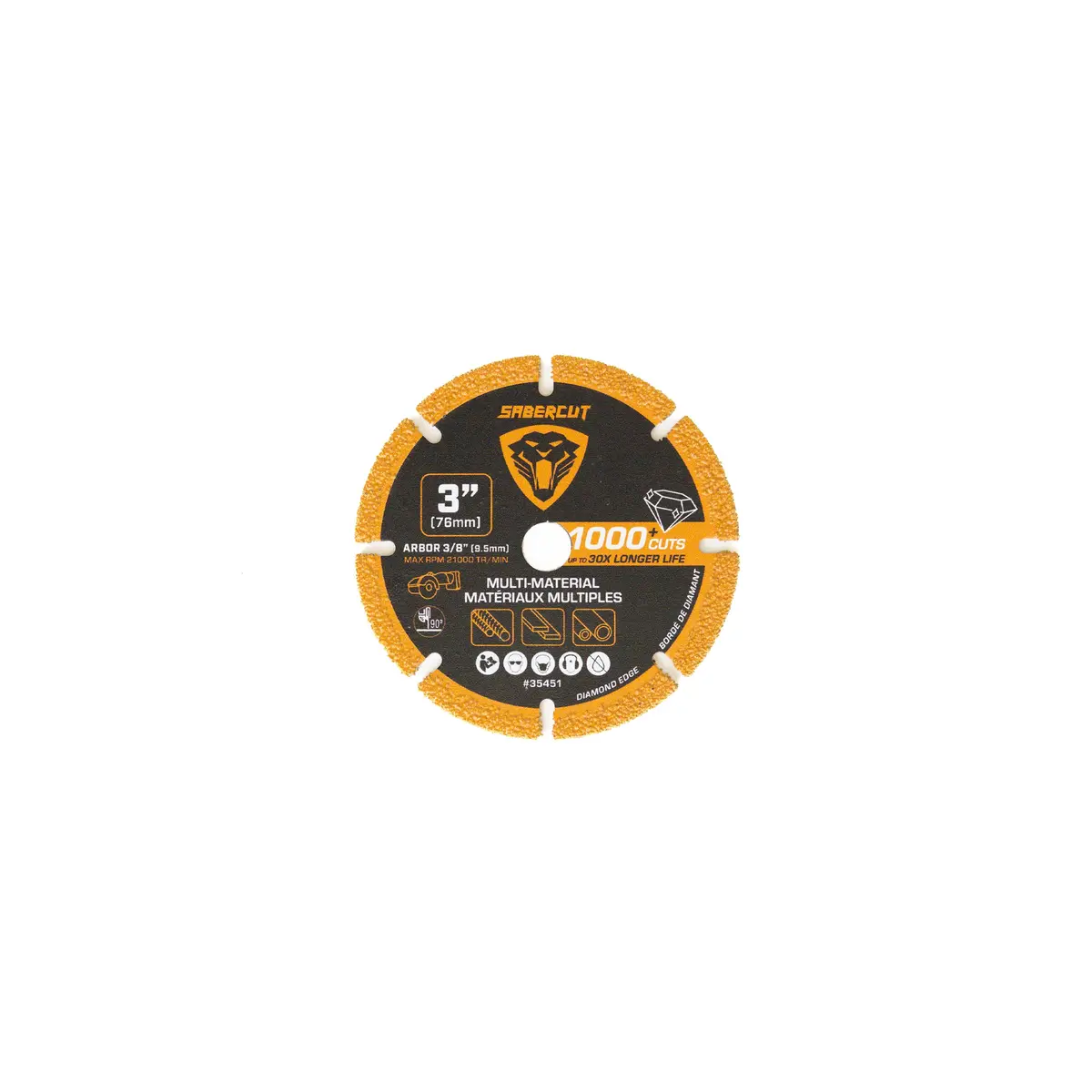 Sabercut 3 In. Multi-Material Diamond Grit Cutting Blade 1