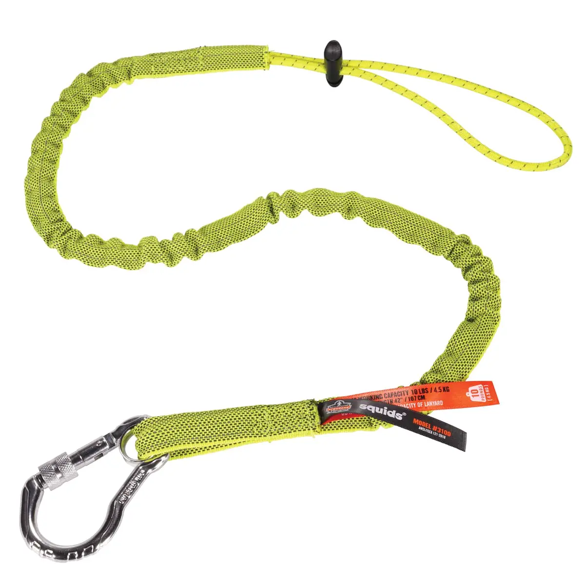 Ergodyne Squids 19003 10 Lb 1 Legs Carabiner Standard Tool Lanyard With Carabiner And Cinch Loop 1