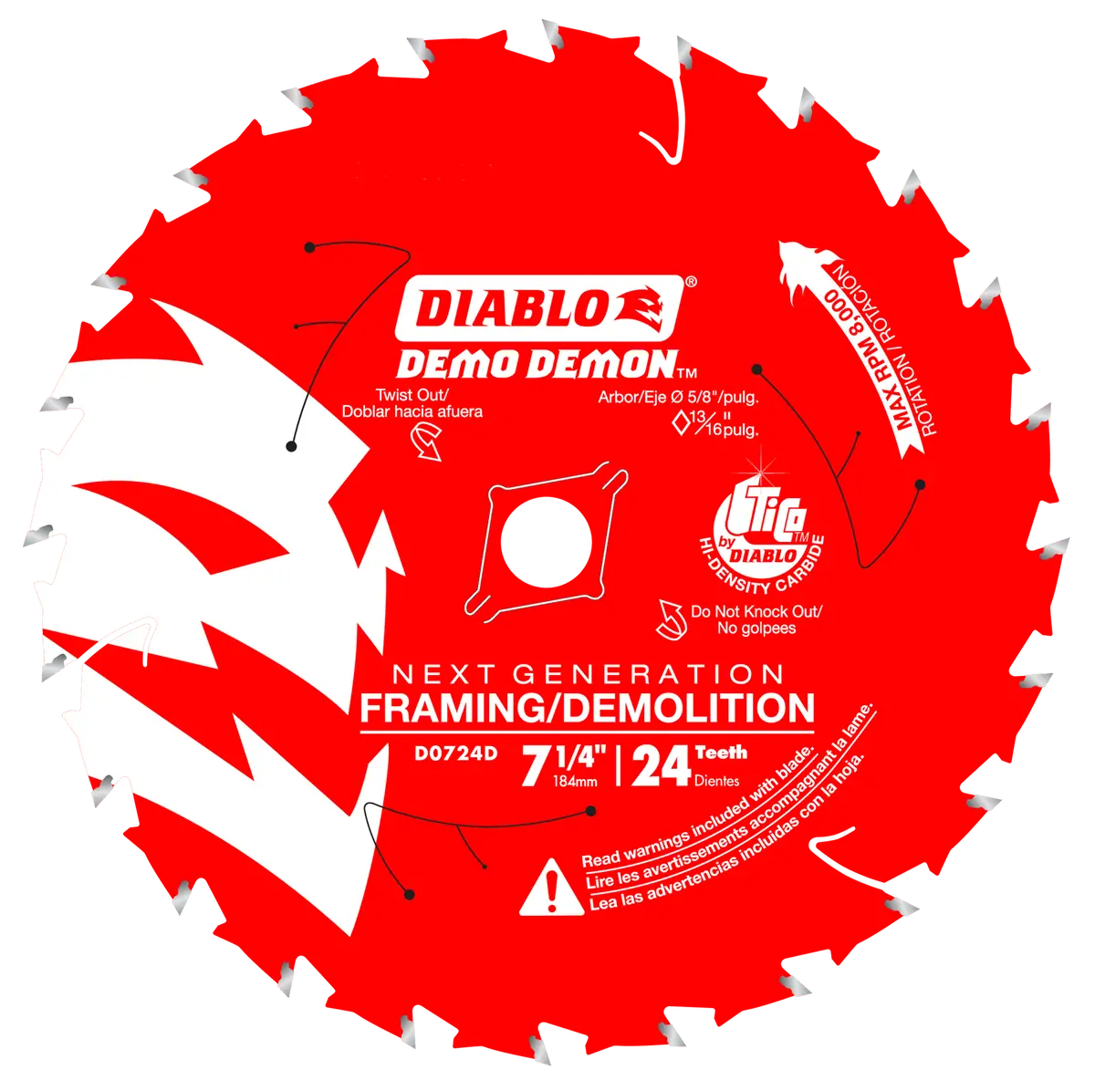 Diablo Tools D0724da 7-1/4 In 5/8 In 8000 Rpm Saw Blade 1