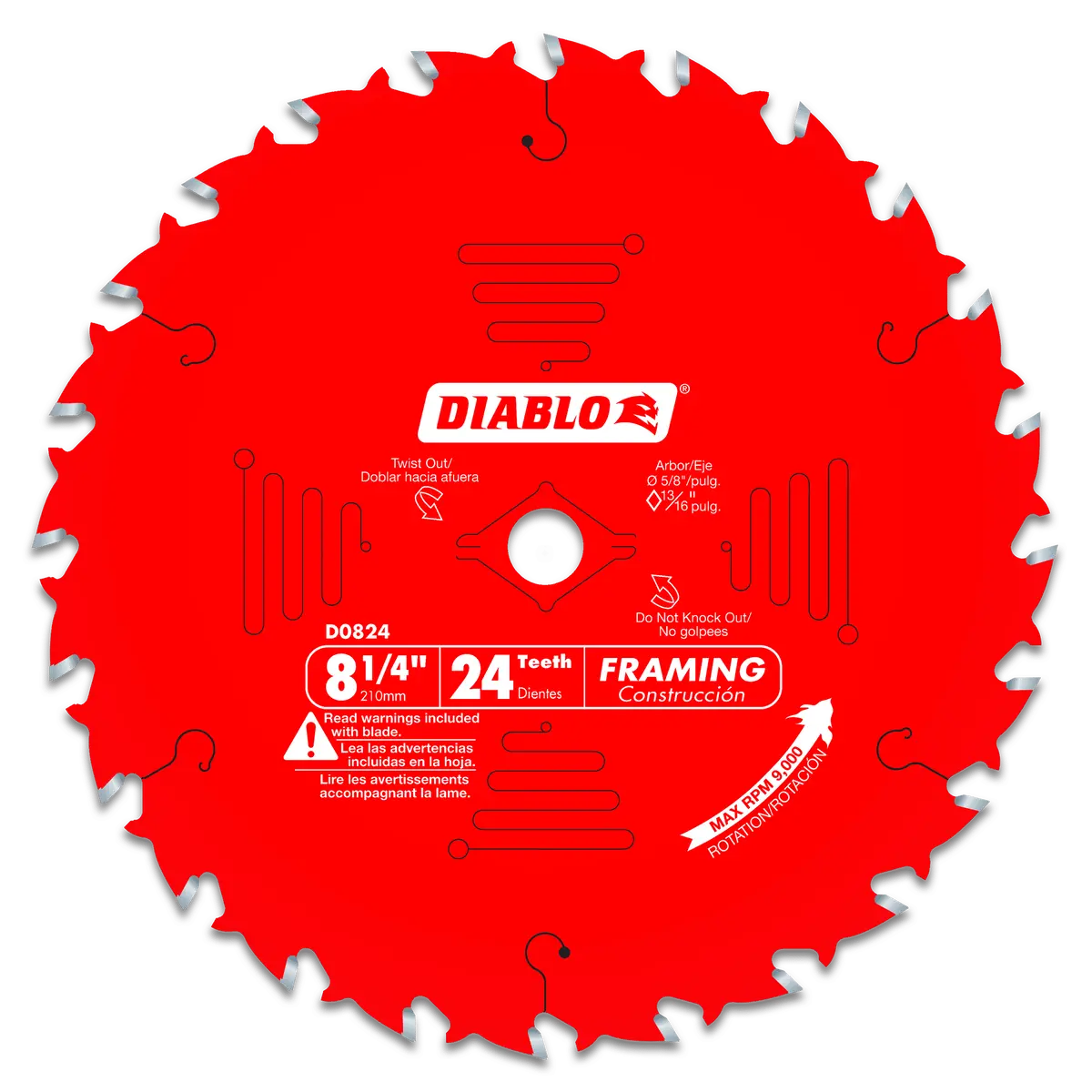 Diablo Tools D0824x 8-1/4 In 5/8 In 8000 Rpm Saw Blade 1