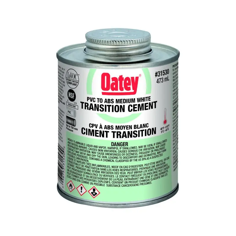 Oatey 31530 473 Ml Liquid White Abs To Pvc Transition White Cement 1
