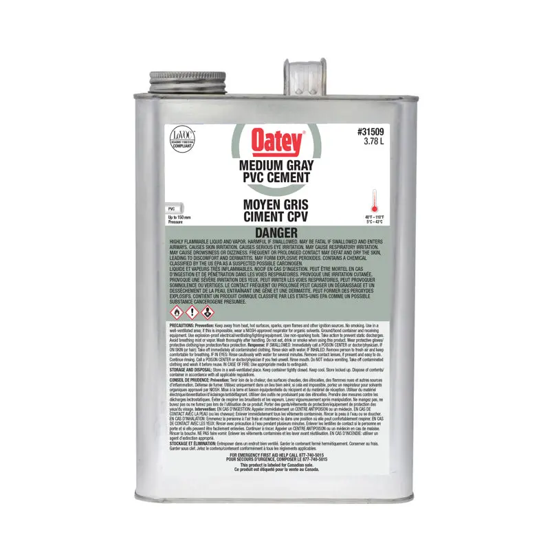 Oatey 31509 3.78 L Liquid Gray Medium Gray Pvc Cement 1