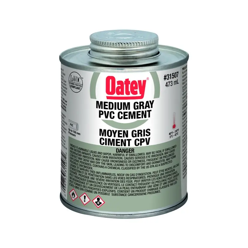 Oatey 31507 473 Ml Liquid Gray Medium Gray Pvc Cement 1
