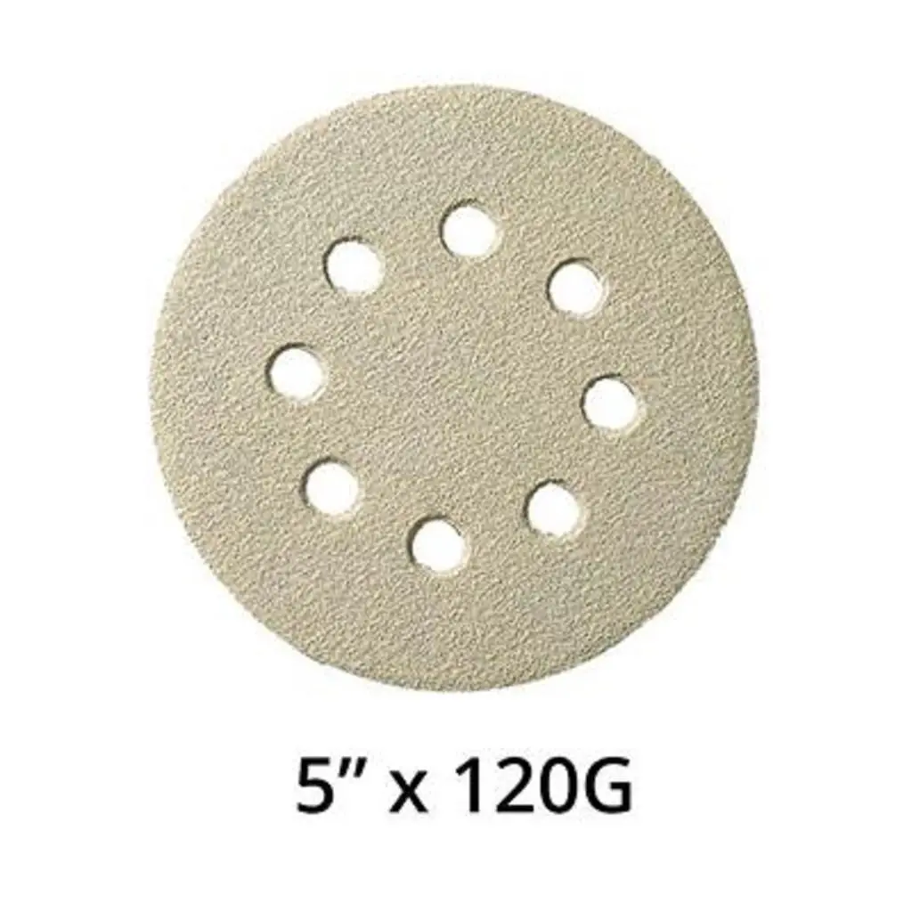 Klingspor Abrasives 336463 5 In 120 Aluminum Oxide 8-Hole Hook And Loop Sandpaper 1