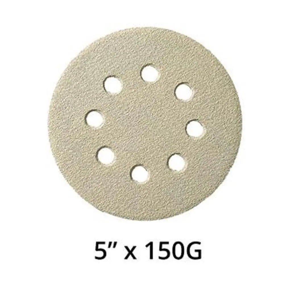Klingspor Abrasives 336464 5 In 150 Aluminum Oxide 8-Hole Hook And Loop Sandpaper 1