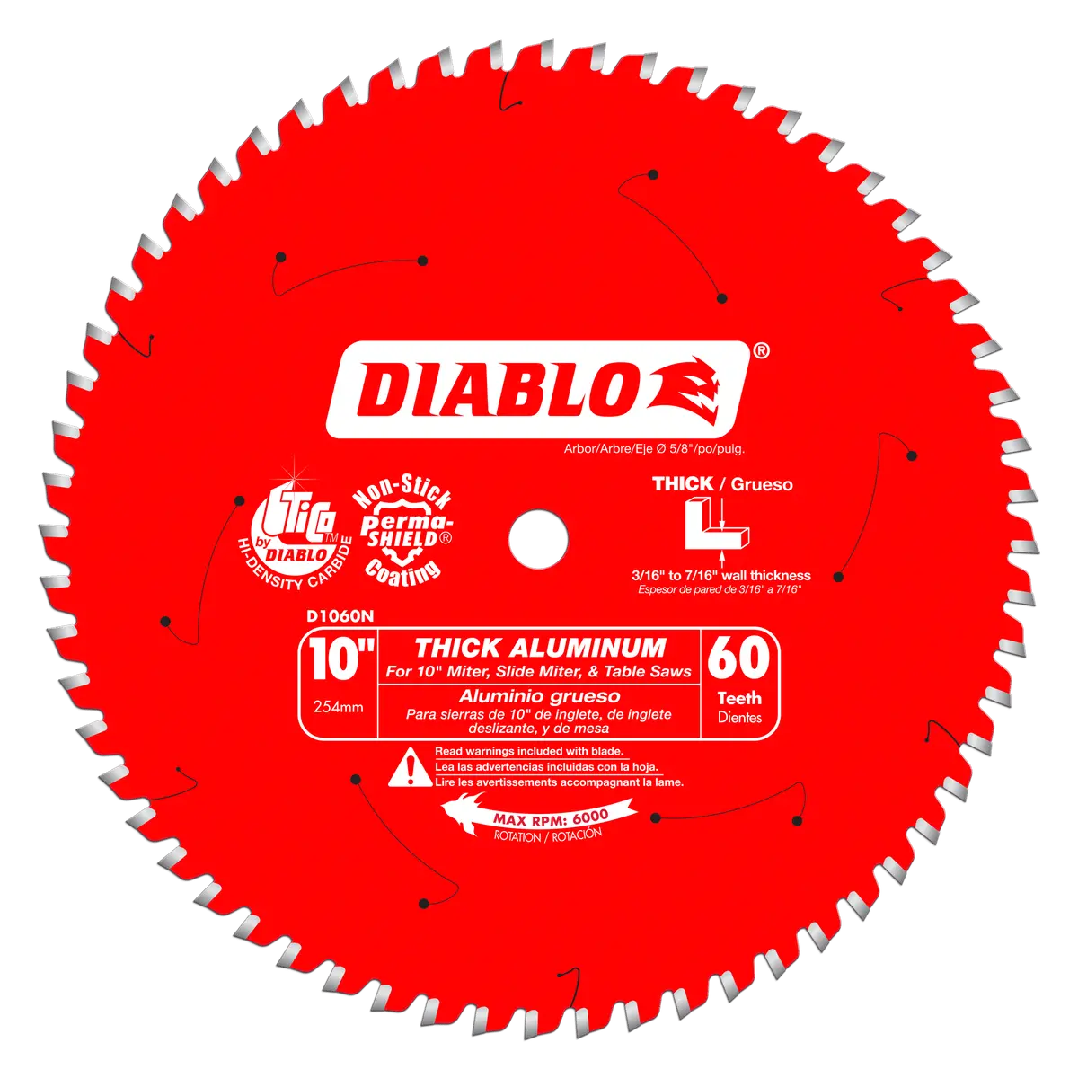 Diablo Tools D1060n 10 In 5/8 In 6000 Rpm Saw Blade 1