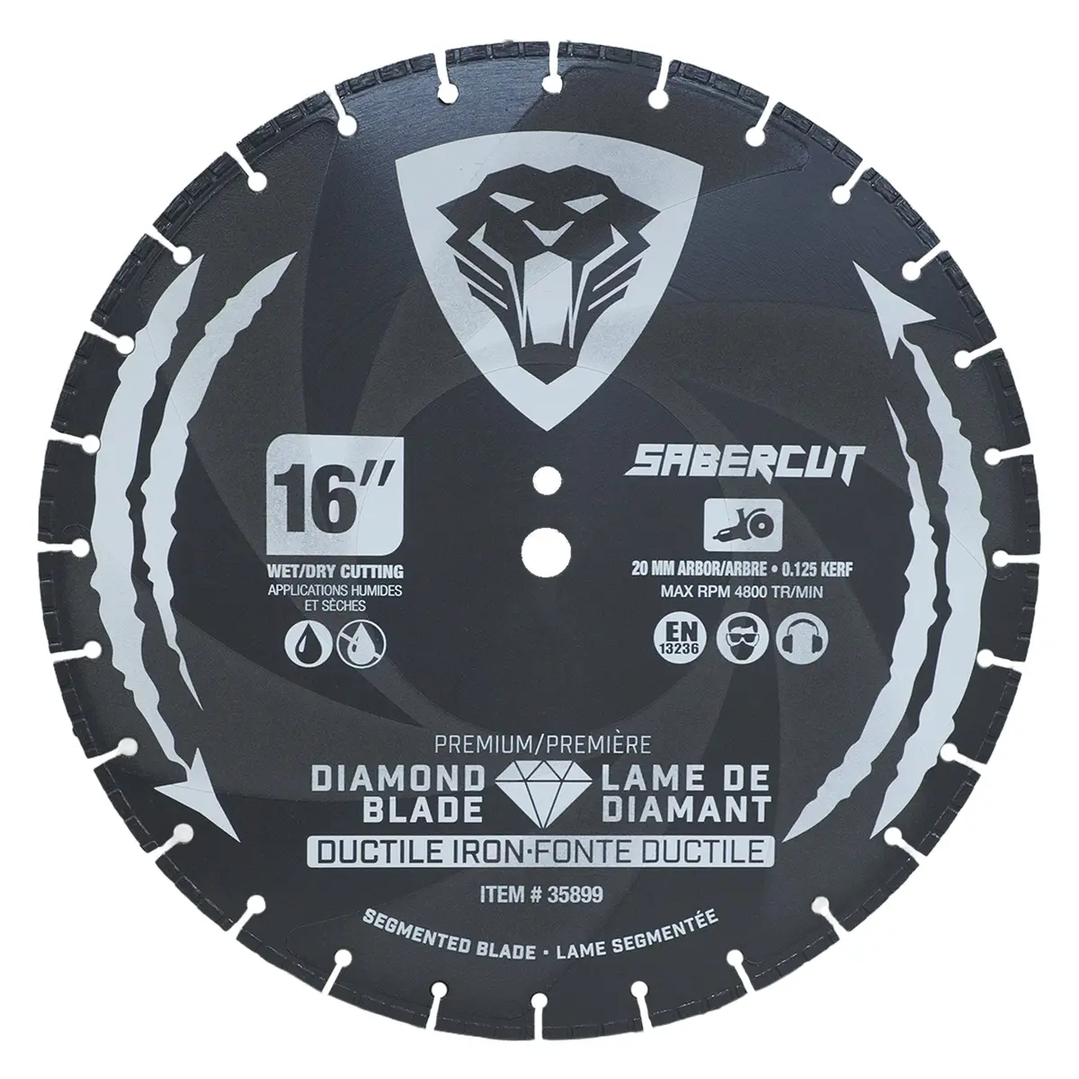 Sabercut 16 In. Segmented Diamond Blade For Ductile Iron, 20 Mm Arbor 1