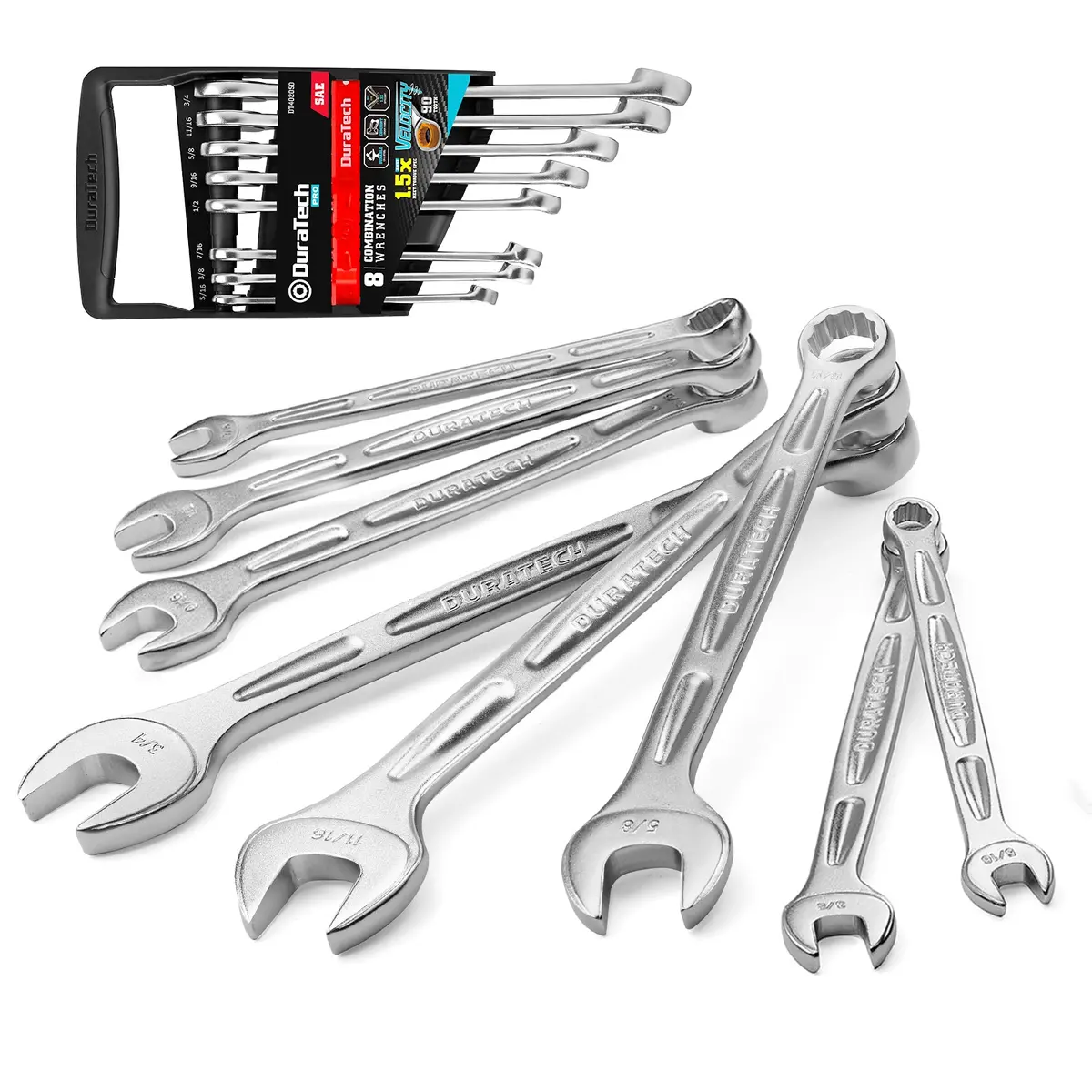 Duratech Dt402050 Combination Wrench Imperial Crv Set 8Pc 1