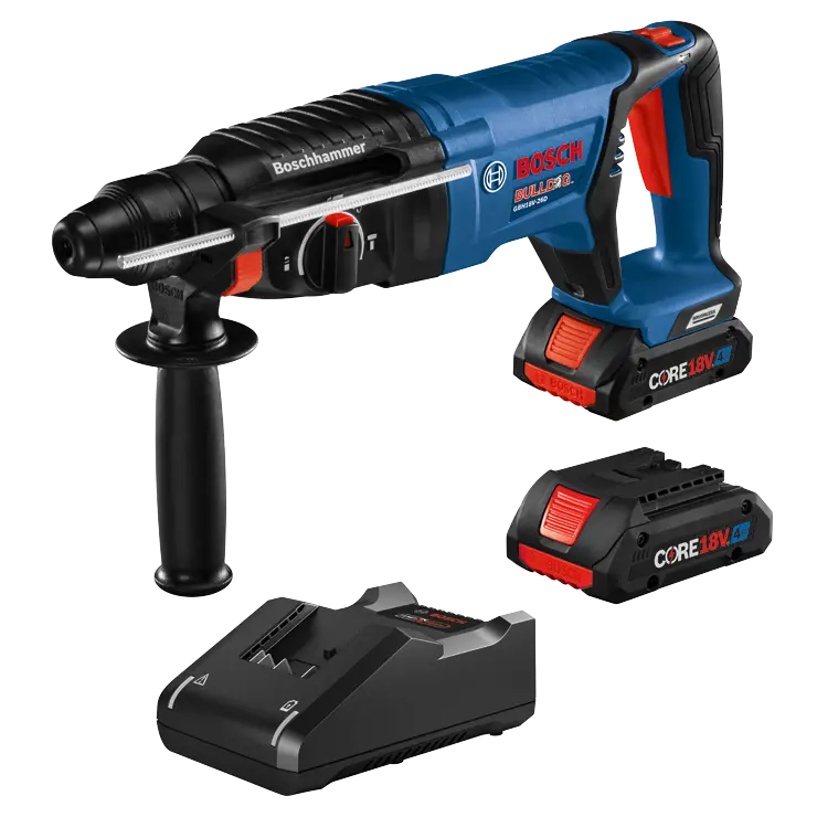 Bosch Gbh18v-26Dk25 Bulldog 1 In. Sds Plus Rotary Hammer Drill Kit (2 X 4.0 Ah) 1