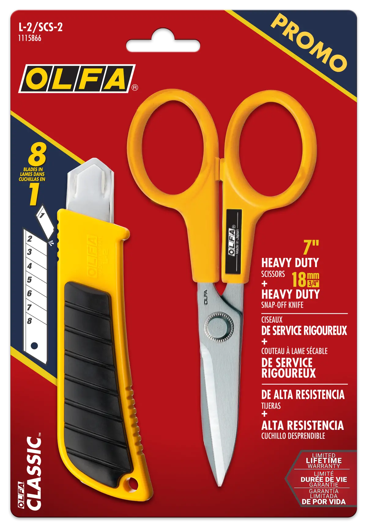 Olfa 18Mm Utility Knife & 7In Ss Scissors Combo Pack 1