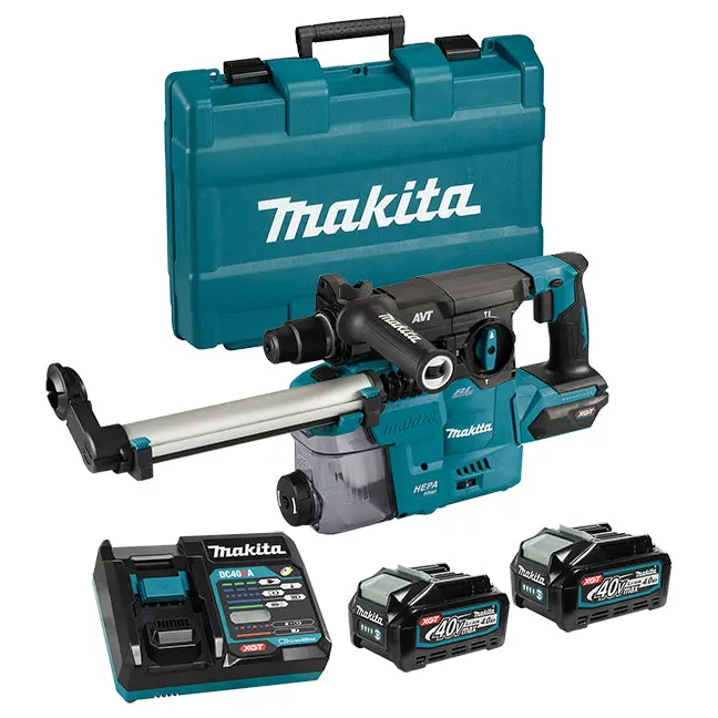 Makita Hr008gm202 40Vmax Xgt Brushless 1-3/16 In. Rotary Hammer Sds-Plus Kit With Aws (4.0Ahx2) 1